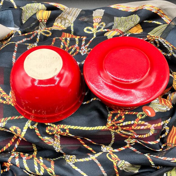 *EMILE HENRY* France Modele Depose 16.10 Red Butter Bell Pot Keeper Crock - Picture 5 of 6